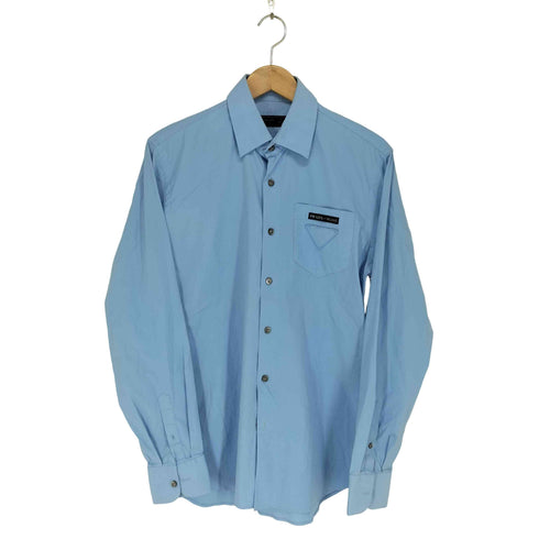 プラダ PRADA トライアングルパッチポケットシャツ メンズ 39 15 1/2