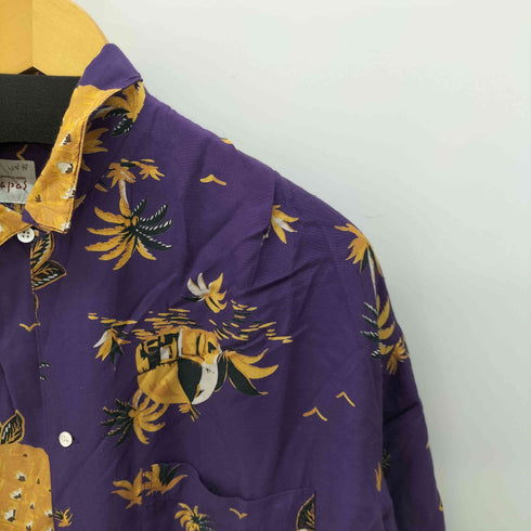 パパス papas 総柄 レーヨン アロハシャツ メンズ JPN:L