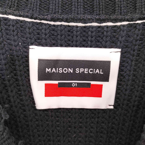 メゾンスペシャル MAISON SPECIAL プライムオーバークラッシュクルーネックニットプルオーバー メンズ JPN:1