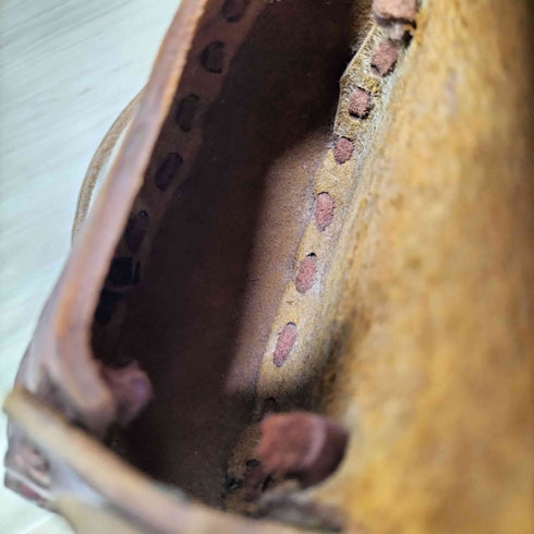 70S~ CARVING カーヴィング 花 葉 型押し エンボス レザー バック ヒッピー ヴィンテージ アンティーク メンズ