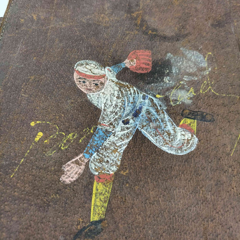 ヴィンテージ アンティーク 野球選手 ペイント 加工 ランドセル メンズ