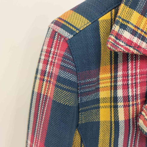 グラム glamb シープレザー切替マドラスチェックダブルライダースジャケット メンズ 2