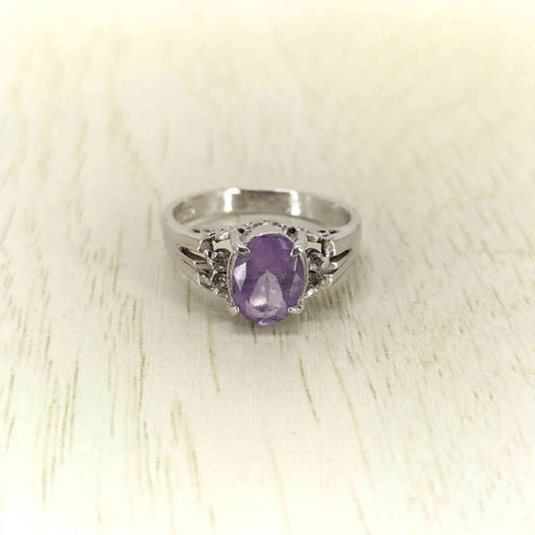 シルバー刻印 ストーンリング レディース 11号