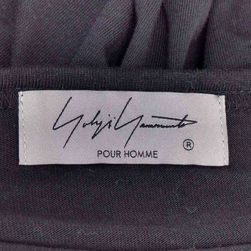 ヨウジヤマモトプールオム Yohji Yamamoto POUR HOMME WOOL MIX SINGLE JERSEY SLIT ROUND NECK T メンズ JPN:3