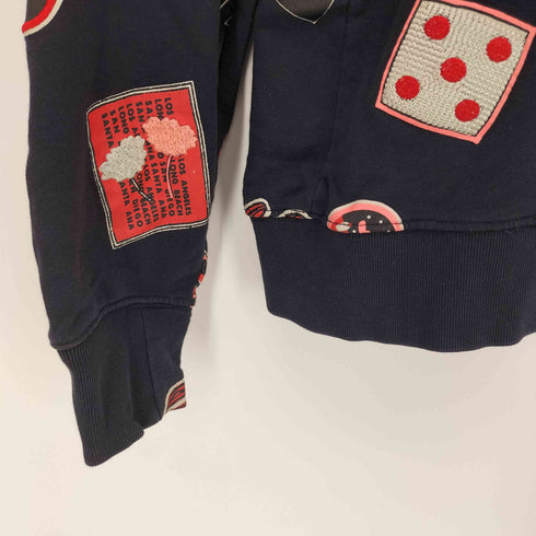 ピーエスポールスミス PS Paul Smith トラベルバッジ刺繍プリント総柄デザインスウェット メンズ import:M