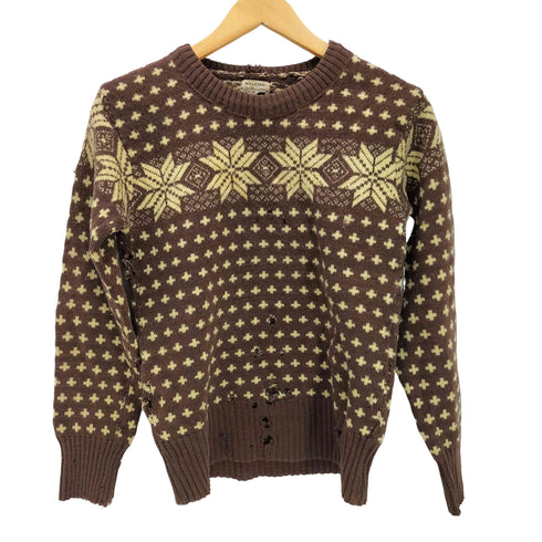 WALSTED 60S~ 総柄 ヴィーガンウール ニット セーター ヴィンテージ メンズ