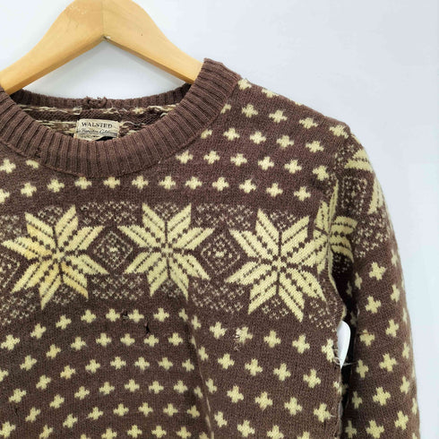 WALSTED 60S~ 総柄 ヴィーガンウール ニット セーター ヴィンテージ メンズ