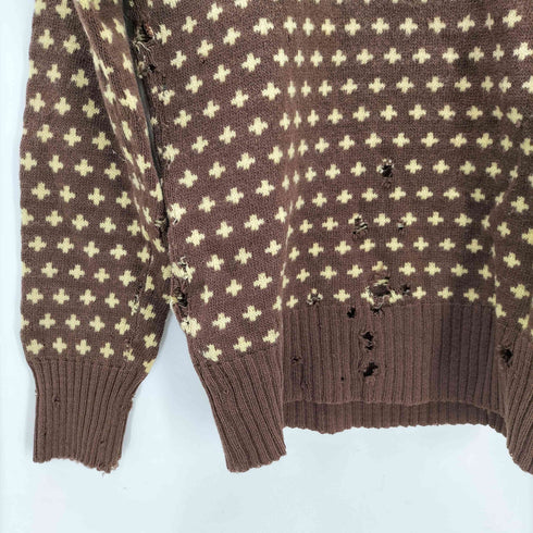 WALSTED 60S~ 総柄 ヴィーガンウール ニット セーター ヴィンテージ メンズ