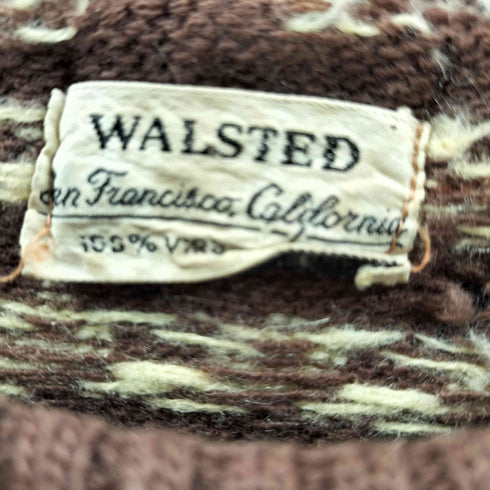 WALSTED 60S~ 総柄 ヴィーガンウール ニット セーター ヴィンテージ メンズ