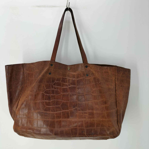 クロコダイル 型押しトートバッグ メンズ