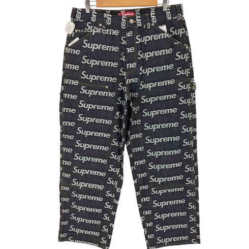 シュプリーム Supreme 25AW Jacquard LOGOS Double KNEE Denim PAINTER Jean メンズ 34