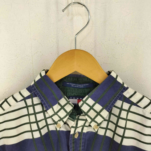 トミーヒルフィガー TOMMY HILFIGER 90S マレーシア製 チェック柄 ボタンダウンシャツ メンズ import:L