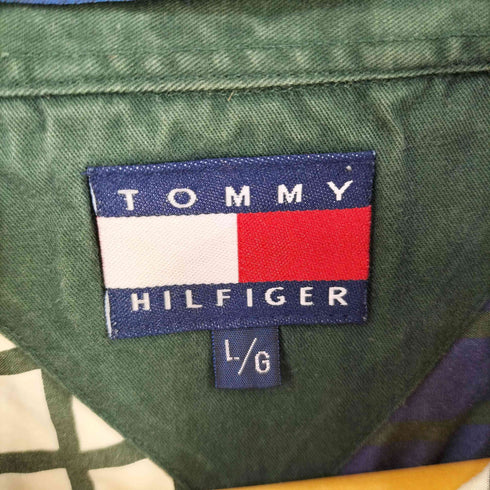 トミーヒルフィガー TOMMY HILFIGER 90S マレーシア製 チェック柄 ボタンダウンシャツ メンズ import:L