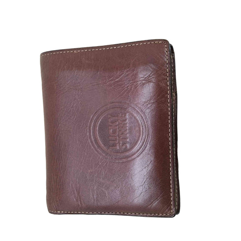 ラッキーストライク LUCKY STRIKE ロゴ 型押し エンボス レザー ウォレット 三つ折り財布 メンズ