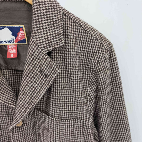 GRAF&WU ロゴワッペン ハウンドトゥース シャツジャケット メンズ import:M