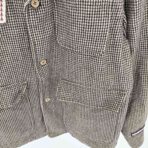 GRAF&WU ロゴワッペン ハウンドトゥース シャツジャケット メンズ import:M
