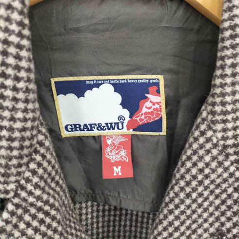 GRAF&WU ロゴワッペン ハウンドトゥース シャツジャケット メンズ import:M