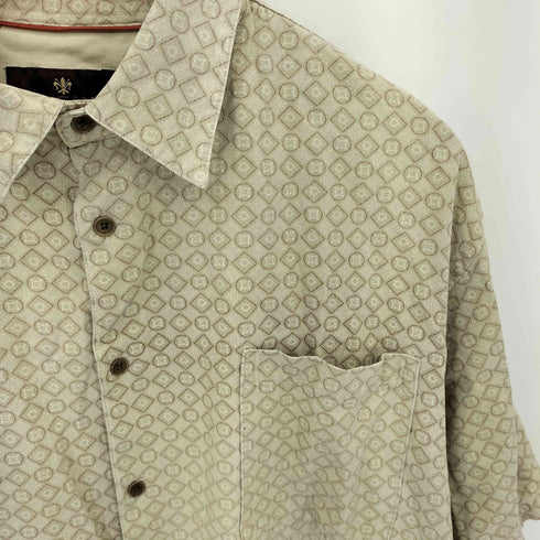 TOSCANO 総柄 シルク 半袖シャツ メンズ import:L