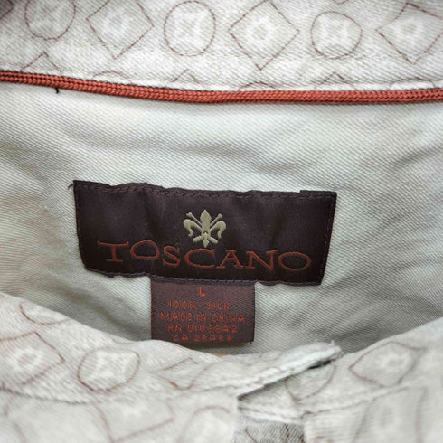 TOSCANO 総柄 シルク 半袖シャツ メンズ import:L
