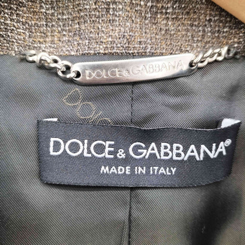 ドルチェアンドガッバーナ DOLCE&GABBANA イタリア製 2B ツイード テーラード ジャケット レディース 42