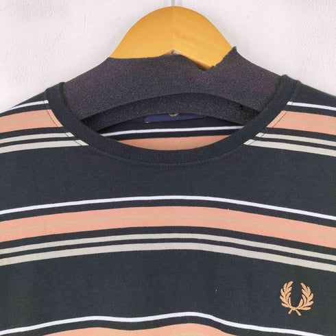 フレッドペリー FRED PERRY ワンポイント刺繍ボーダー S/S Tシャツ メンズ import:M
