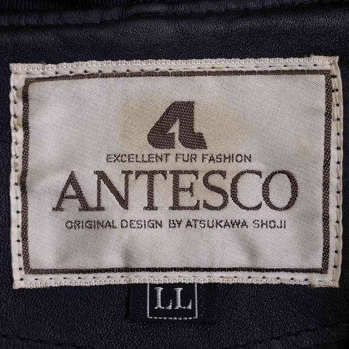 ANTESCO 裏地キルティング カウレザー 襟付き レザージャケット メンズ LL