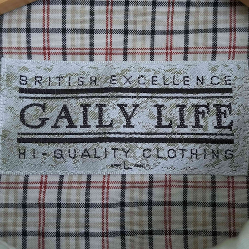 GAILY LIFE ロゴ刺繍 裏地チェック スイングトップジャケット メンズ JPN:L