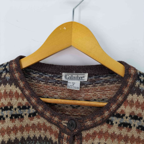 Gallagher 90s ノルディック柄 ウール100 カーディガン メンズ JPN:M