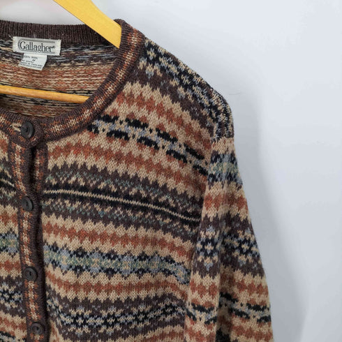 Gallagher 90s ノルディック柄 ウール100 カーディガン メンズ JPN:M