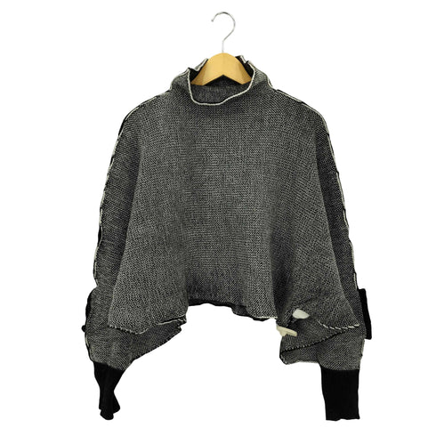 イッセイミヤケ ISSEY MIYAKE Seed Stitch Knit ハイネック ウール クロップドニット レディース JPN:2