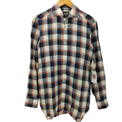 ビームスエフ BEAMS F L/S リネン チェックシャツ SLIM FIT メンズ JPN:M