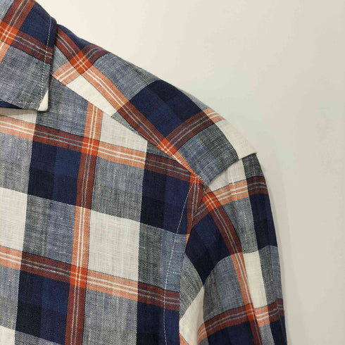 ビームスエフ BEAMS F L/S リネン チェックシャツ SLIM FIT メンズ JPN:M