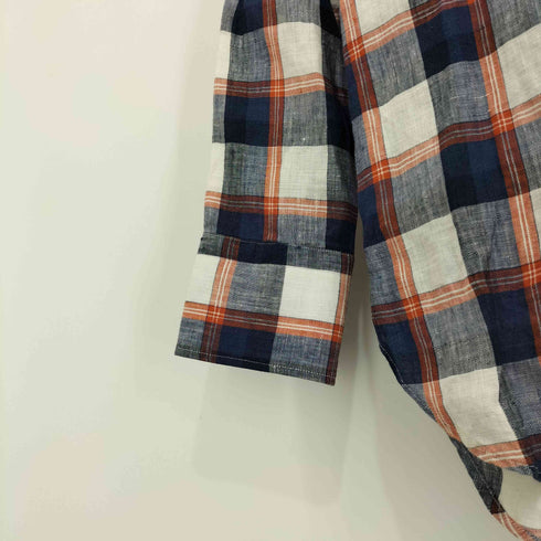 ビームスエフ BEAMS F L/S リネン チェックシャツ SLIM FIT メンズ JPN:M