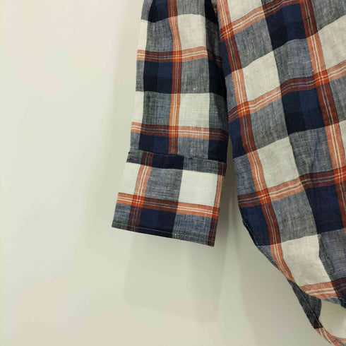 ビームスエフ BEAMS F L/S リネン チェックシャツ SLIM FIT メンズ JPN:M