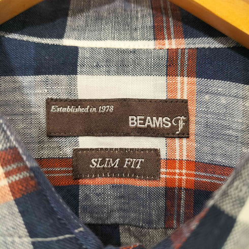 ビームスエフ BEAMS F L/S リネン チェックシャツ SLIM FIT メンズ JPN:M