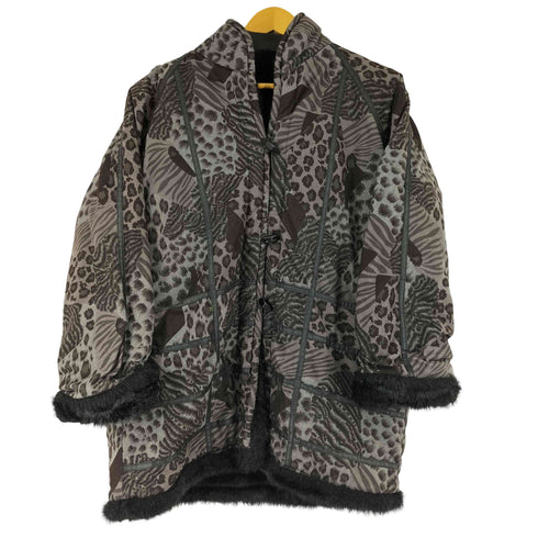 レオパード フェイク ムートンジャケット レディース