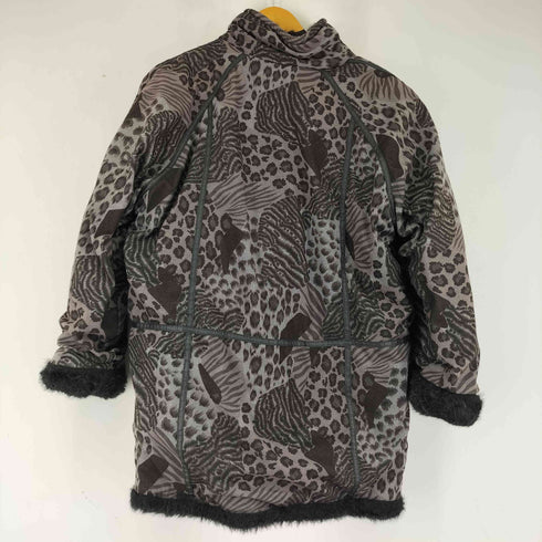 レオパード フェイク ムートンジャケット レディース