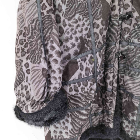 レオパード フェイク ムートンジャケット レディース