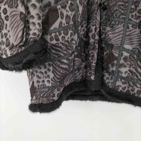 レオパード フェイク ムートンジャケット レディース