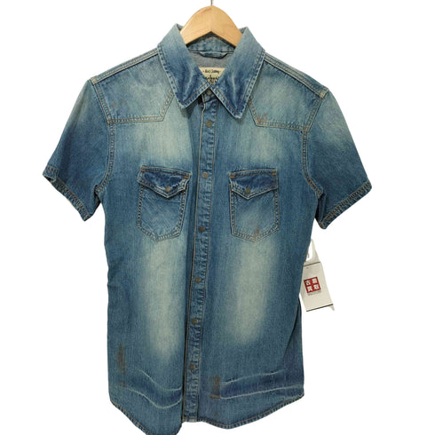 ジャックローズ JACKROSE Y2K ラインストーン バンドロゴ S/S デニムウエスタンシャツ メンズ 5