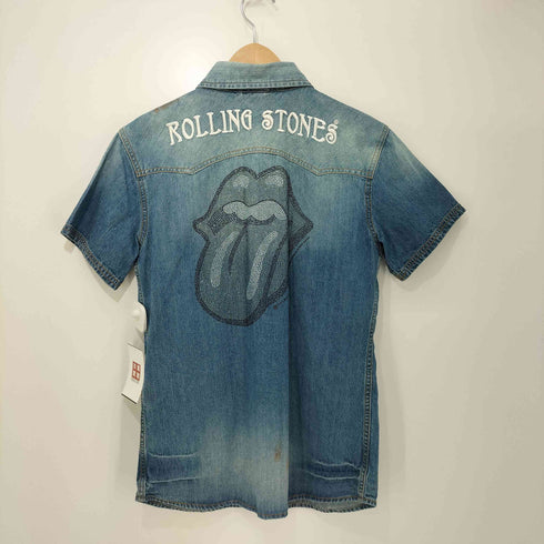 ジャックローズ JACKROSE Y2K ラインストーン バンドロゴ S/S デニムウエスタンシャツ メンズ 5