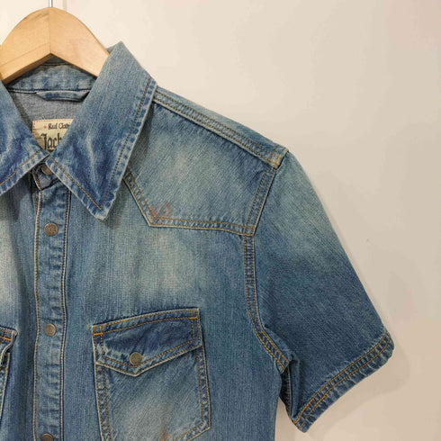 ジャックローズ JACKROSE Y2K ラインストーン バンドロゴ S/S デニムウエスタンシャツ メンズ 5