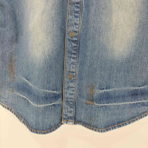 ジャックローズ JACKROSE Y2K ラインストーン バンドロゴ S/S デニムウエスタンシャツ メンズ 5