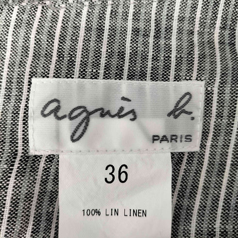 アニエスベー agnes b. リネン ストライプ スカート レディース EUR:36