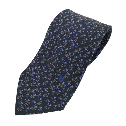 シルク100 小花柄ネクタイ メンズ