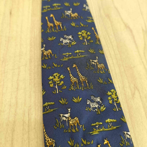 サルヴァトーレフェラガモ Salvatore Ferragamo アニマル総柄ネクタイ メンズ