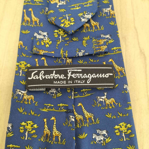サルヴァトーレフェラガモ Salvatore Ferragamo アニマル総柄ネクタイ メンズ