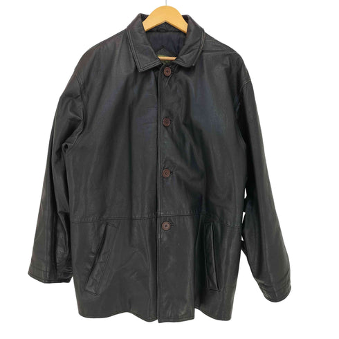 BELLESE DOLL 裏地キルティング カウレザー カーコート メンズ JPN:L