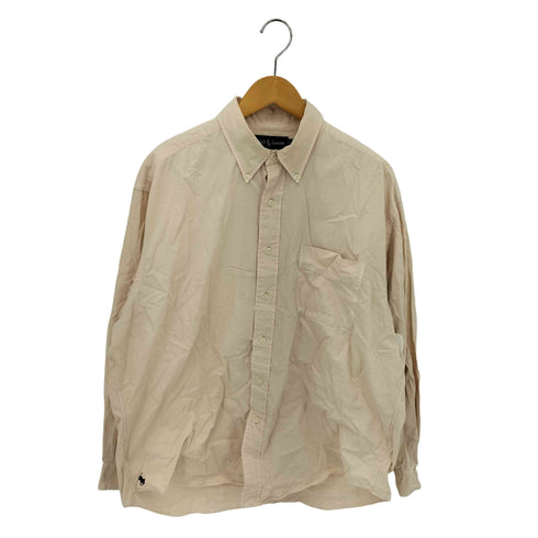 ラルフローレン RALPH LAUREN BIG SHIRT 裾ポニー フロントポケット ボタンダウン 長袖シャツ メンズ L