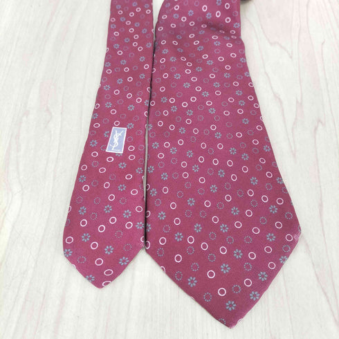 イヴサンローラン Yves Saint Laurent シルク100 花柄ネクタイ メンズ